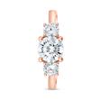 Rose gold Trinity engagement ring with diamonds