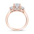 Rose gold Trinity engagement ring with diamonds