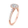 Rose gold engagement ring with lab grown diamonds