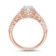 Rose gold engagement ring with lab grown diamonds