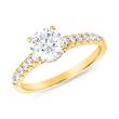 Engagement ring in yellow gold with diamonds