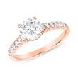 Rose gold engagement ring with diamonds