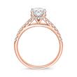 Rose gold engagement ring with diamonds