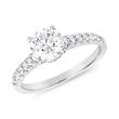 Engagement ring with diamonds in white gold or platinum