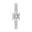 Engagement ring with diamonds in white gold or platinum