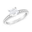 Milgrain ring with diamonds in white gold or platinum