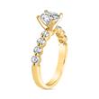 Engagement ring set with diamonds in yellow gold