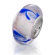Glass bead with sterling sterling silver socket