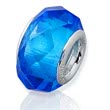 Blauer Glas Bead mit 925 Silber Fassung