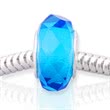 Blue glass bead with sterling silver frame