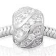 Modern silver bead: Sterling silver bead zirconia