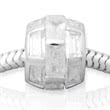 Modern silver bead: Sterling silver bead zirconia