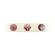 Button Emaille rotes Blumenmuster