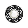 Button schwarze Emaille mit Perle