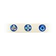 Button türkis-blaue Emaille roter Zirkonia