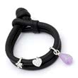 Zwarte leren armband voor clipcharms