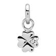 Sterling silver clip charm with zirconia
