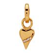 Gold plated sterling silver clip charm with zirconia
