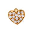 Gold plated sterling silver clip charm with zirconia