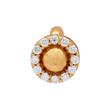 Gold plated sterling silver clip charm with zirconia