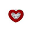 Clip Charm Sterling Silver Enamel Zirconia Heart
