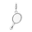Silver Mirror Charm With Carabiner