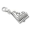 Silver wings charm with carabiner