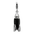 Exclusive sterling silver charm rocket to hang in