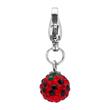 Stainless steel charm with black and red zikonia