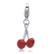 Charm Pendant Stainless Steel Red Cherries