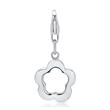 Polished Stainless Steel Charm With Flower Pattern