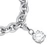 Stainless steel charm pendant with sparkling zirconia