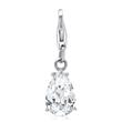 Stainless steel charm zirconia in drop form