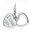 Double Charm Pendant Stainless Steel Heart