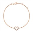 18ct rose gold bracelet heart 28 diamonds