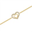 18ct yellow-gold-heart bracelet 28 diamonds