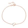 Heart bracelet in 14ct rose gold with diamonds