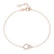 Pulsera de círculos de oro rosa de 14 quilates con diamantes