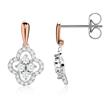 Diamond earrings blossom 0,157ct total bicolor