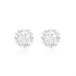 Stud earrings 18ct white gold 14 diamonds 0,24ct