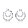 14ct white gold earring spiral 2 diamonds