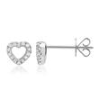 Heart stud earrings in 14K white gold with diamonds