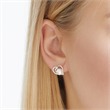 585er Weißgold-Ohrringe Herz 16 Diamanten