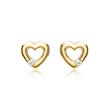 Earrings 14ct yellow gold 2 diamonds 0,052ct