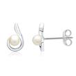 Ladies Earrings 14ct White Gold Beads