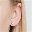 14ct yellow gold ear studs 2 amethysts 0,458ct