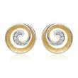 Pendientes 14 quilates oro blanco 4 diamantes 0,016 ct.