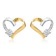 585er Gelbgold-Ohrringe Herz 2 Diamanten