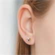 14ct earrings 2 sapphires diamonds 0,008ct
