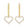 18K gold heart earrings with diamonds
